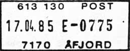 ? 613 130 POST Litra A ÅFJORD Innsendt?? Stempel nr.