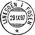 LINESØYA Poståpneriet LINESØEN I FOSEN opprettet 01.11.1897 i Stoksund herred Navneendring til LINESØYA I FOSNA fra 01.