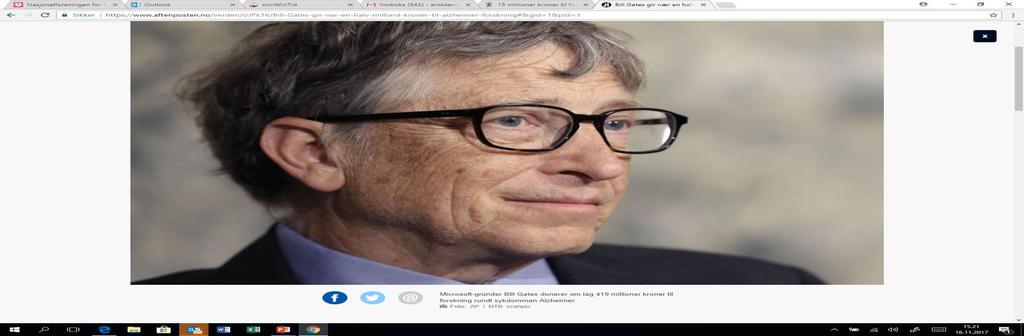 Bill Gates gir nær en halv milliard kroner til