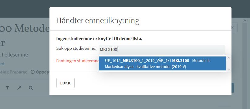 Man kan legge til dette i ettertid også, gå på menyen med de tre prikkene og velg «Håndter emnetilknytning»: Etter at dette