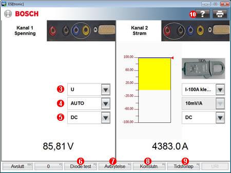 Hovedmeny Multimeter Kun ved aktivert KTS 5xx / KTS 6xx Merknader om multimeter: FARE - Fare på grunn av høyspenning!