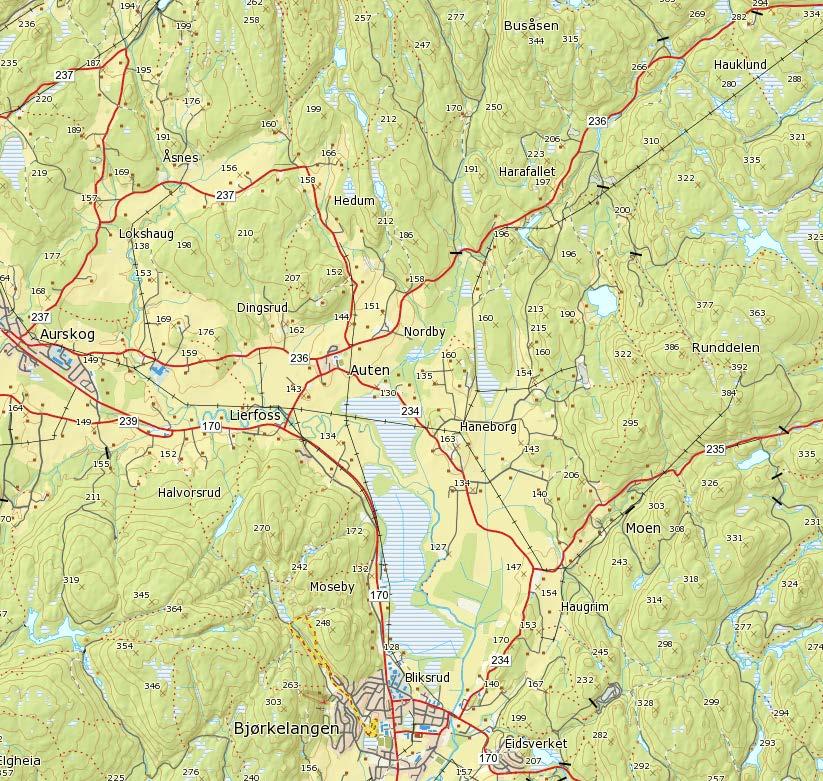 Driftsplan for Tørrmoen Masseuttak, gnr 167 bnr 49 og del av gnr 167 bnr 1, Aurskog-Høland kommune 2 LOKALISERING OG EIENDOMSFORHOLD Tørrmoen masseuttak ligger nordøst for Lierfoss i Aurskog-Høland