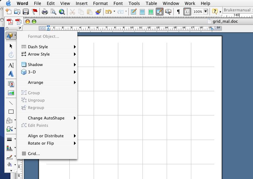 Oppbygging eks. breddeformat eks. A4 format visning i Word eks. kvadratisk format eks.