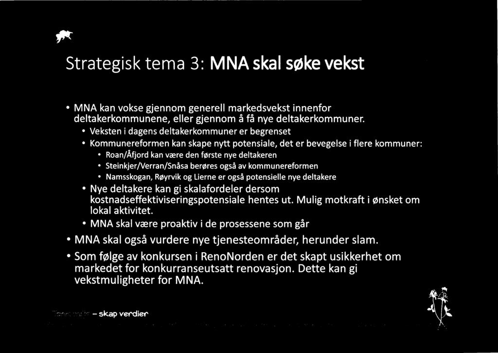 I* IVINA Strategisk tema 3: MNA skal søke vekst MNA kan vokse gjennom generell markedsvekst innenfor deltakerkommunene, eller gjennom å få nye deltakerkommuner.