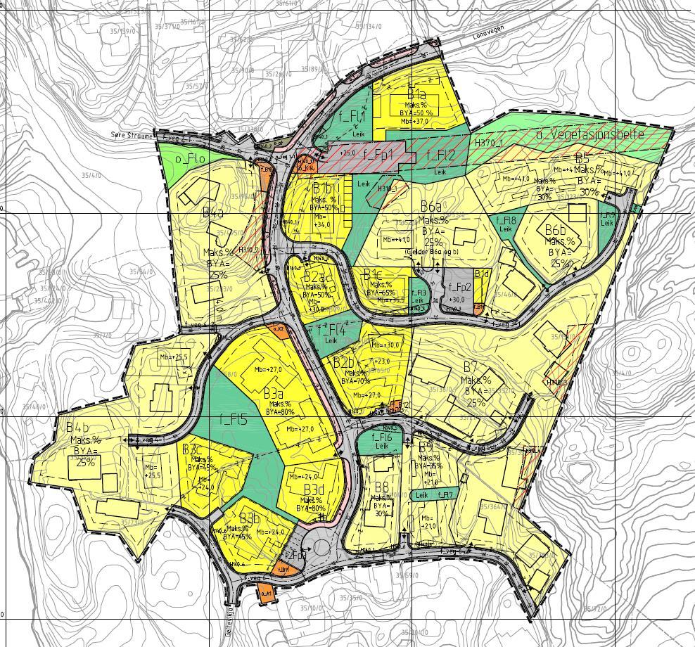 5. Gjeldande reguleringsplan Det er bustader som er hovudformålet for reguleringsplanen for Straume sør gnr. 35, bnr. 5, 58, 65 mfl.