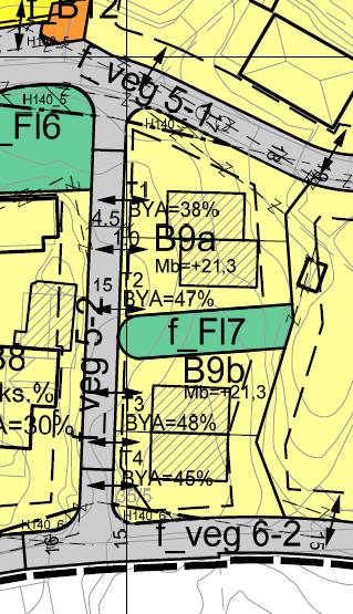 Her er det difor lagt inn rom for etablering av bod eller mindre tilbygg. 4. Formålet til veg «f_veg 5-1» er utvida og gitt eige feltnamn «f_veg5-2». Som følgje av det er to avkøyringspilar fjerna.