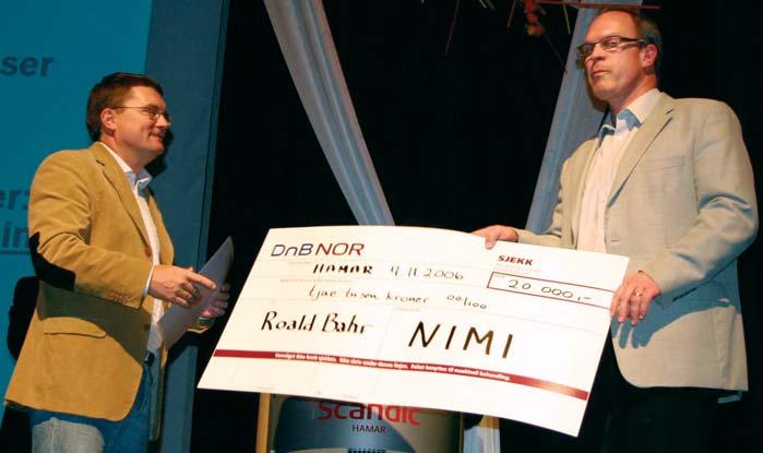 NIMI-prisen 2006 Professor Roald Bahr fra Senter for Idrettsskadeforskning ble i år tildelt NIMI-prisen 2006 under den Idrettsmedisinske Høstkongressen på Hamar.