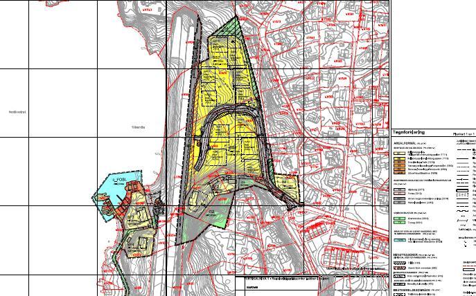 Begge planene vil bidra til at det regulert sammenhengende gangforbindelse langs Nordåsvannet, (blågrønn struktur ) mellom de to planområdene.