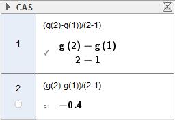 .9.6 Funksjonene f og g er gitt ved 3 3 0,5 3 3 3 og gx x x f x x x x For hver av funksjonene skal du 0,0 0,60 4 a) Finne gjennomsnittlig vekstfart når x vokser fra x 1 1 til x Jeg skriver inn begge