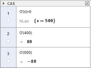 .10.8 Ved en bedrift blir det produsert treningsdresser. Ledelsen ved bedriften har funnet ut at overskuddet i kroner er gitt ved produseres per år.