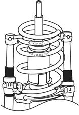 [4] Front Strut Assembly Reassembly / Installation ) Compress coil spring using special tool (A) until total length a becomes the same as that written down at step 7) in [].