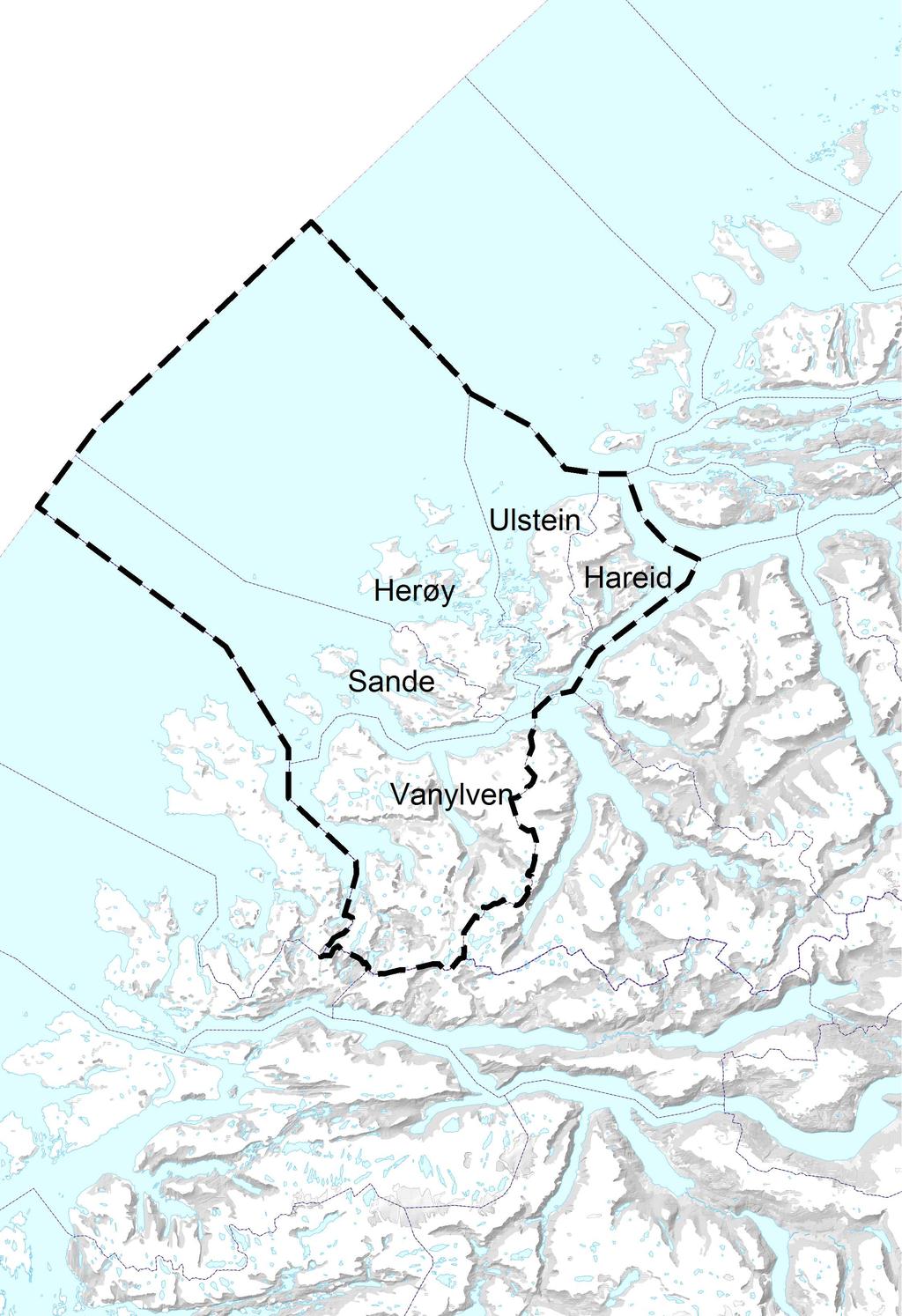 1.4 Planavgrensing Interkommunal kystsoneplan for Møre Pilot omfattar kommunegrensene til kommunene; Hareid, Herøy, Sande, Ulstein og Vanylven.