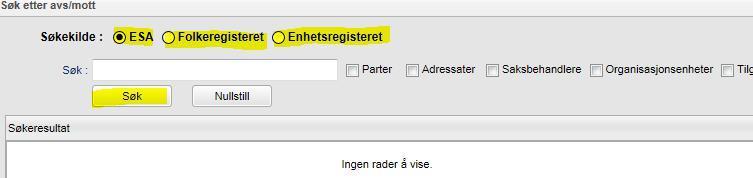 3. Avsender/Mottaker - ESA (Part adressater