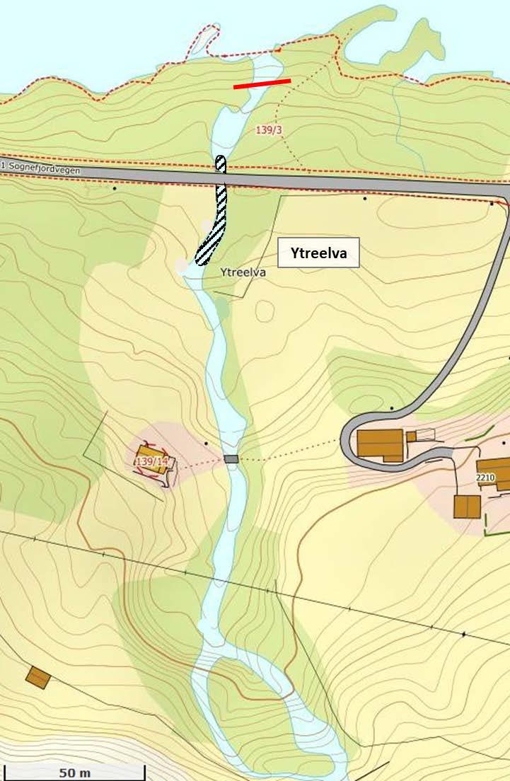 YTREELVA Ytreelva renner ut i Breidvika i Sognefjorden nord i Gulen Kommune. Nedbørfeltet er på 2,7 km², med gjennomsnittlig vannføring på 0,3 m³/s (http://nevina.nve.no/).