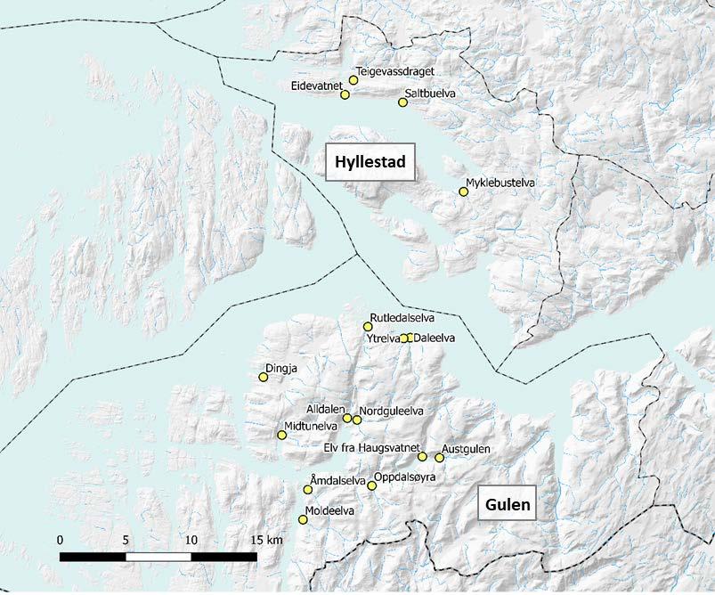 SAMMENSTILLING AV RESULTATENE Sikveland, S.E., M. Kambestad & B.A. Hellen 2018. Biologiske undersøkelser i sjøørretvassdrag. Gulen og Hyllestad, 2017.