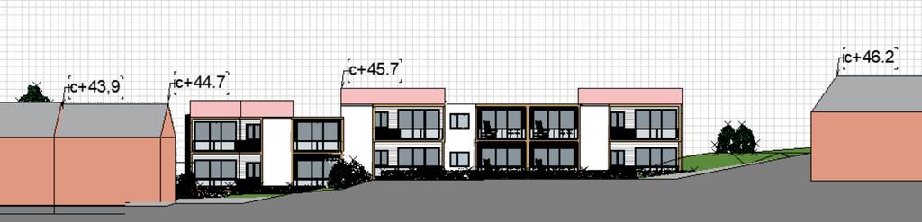 Oppriss av BK1 sett fra syd Oppriss av BK2 sett fra eksisterende lekeplass Parkering og trafikk Planforslaget oppfyller parkeringskrav i kommuneplanens arealdel.