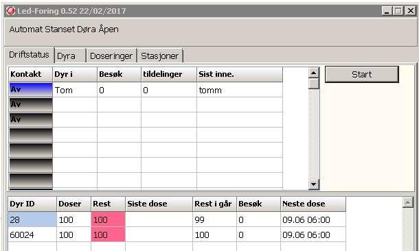 3.1 Oppstart program for systemprosessor 2 3 1 Skjermbilde 1 1. Start og stopp av maskin 2.