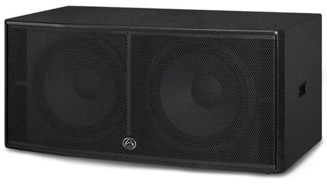 IMPACT 218B Drivere 2x18" Effekt (RMS/prog./peak) 1000/2000/4000W 35Hz-1,2kHz 137dB 55,4x122,2x60,6cm 72kg Effektiv subwoofer med 18" bassdrivere.