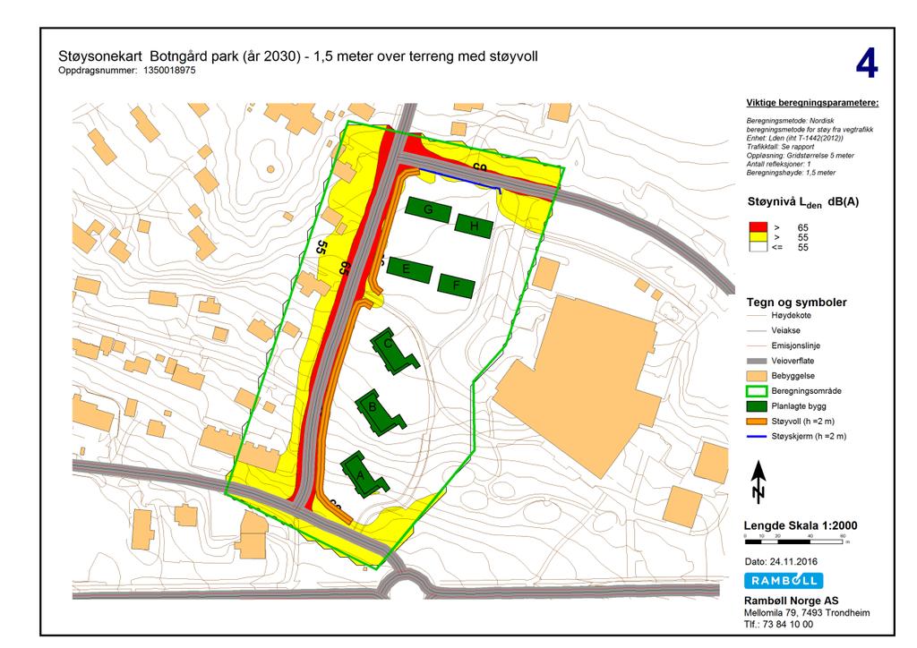 STØYUTREDNING 13 Figur 6 Støysonekart iht.