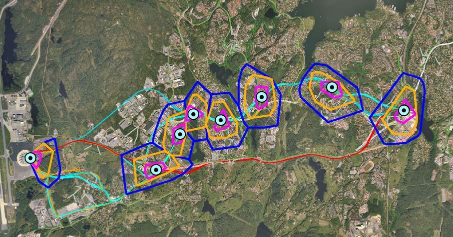 Side: 6 av 8 TRASE SØR ALTERNATIV B ALT B / B1 Lagunen 37 107 485 0 835 1063 Råstølen 54 513 1437 7 7 26 Feråsen 101 472 787 0 24 960 Sandsli 51 235 331 5 1241 2074 Birkelandsvatnet 20 234 358 0 24