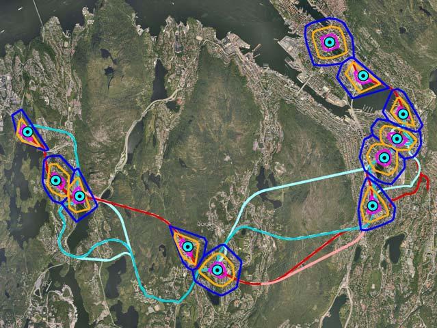 Side: 7 av 8 4 TRASE VEST Oppsummeringstabell for de to hovedalternativene sør over: ALT A VERSUS B Alternativ P200 P400 P600 A200 A400 A600 TOTALT ALT A 1067 7167 15746 9218 18928 30695 TOTALT ALT B