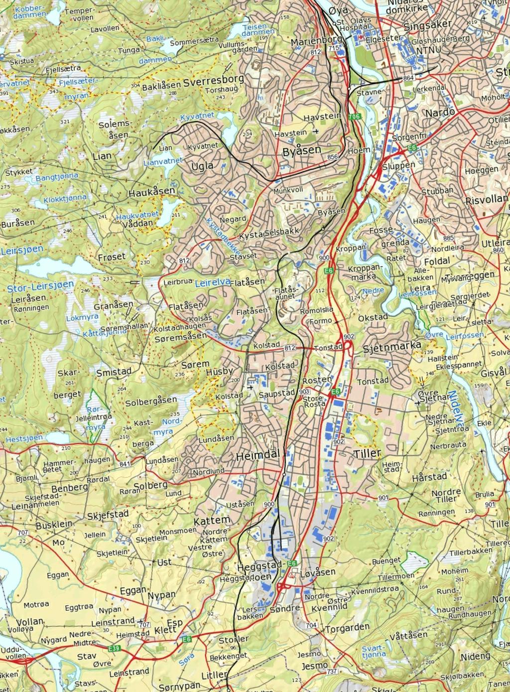 Oppdrag nr. 1350023034 Målestokk: 1:50 000 Status: Statens vegvesen region midt Metrobuss Ringvålvegen OVERSIKTSKART 15.03.2018 Rev.