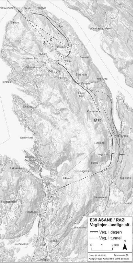 Innledning Klauvaneset Utredning Ringveg øst og E39 nord i Åsane 2016 Anbefalt løsning via Arna Støttet av Bergen kommune, Hordaland fylkeskommune,