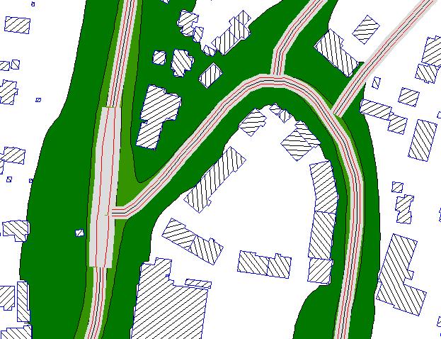 Figur 4-4: Beregning av årsmiddel for NO2 i planforslaget.