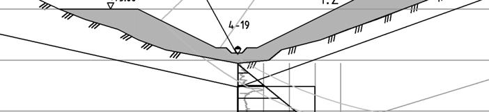Figur 5: Prinsippskisse for erosjonssikring Figur 6: Prinsippskisse for utforming av leirpropp 4.2 Motfylling Motfyllingen skal legges ut med helning 1:2.
