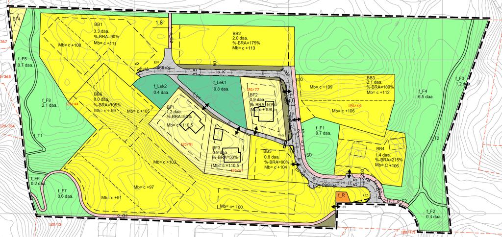 Beskrivelse av planområdet Planområdet på ca 37,5 daa, og er uregulert. I kommuneplanens arealdel, både 2006 og 2010, er arealet avsatt til byggeområde.