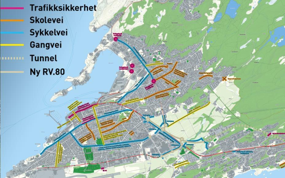 7 Nærliggende infrastrukturprosjekter Bypakke Bodø er et samarbeid mellom Bodø kommune, Nordland fylkeskommune og