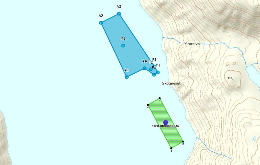 Figur 1: Utsnitt fra Fiskeridirektoratets kartverktøy Yggdrasil Figur 2: Utsnitt