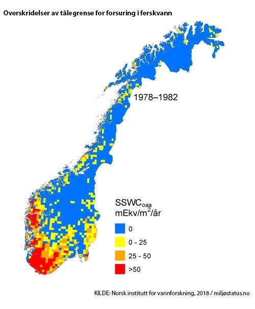 Likevel er fortsatt store områder i Sør Norge utsatt for og