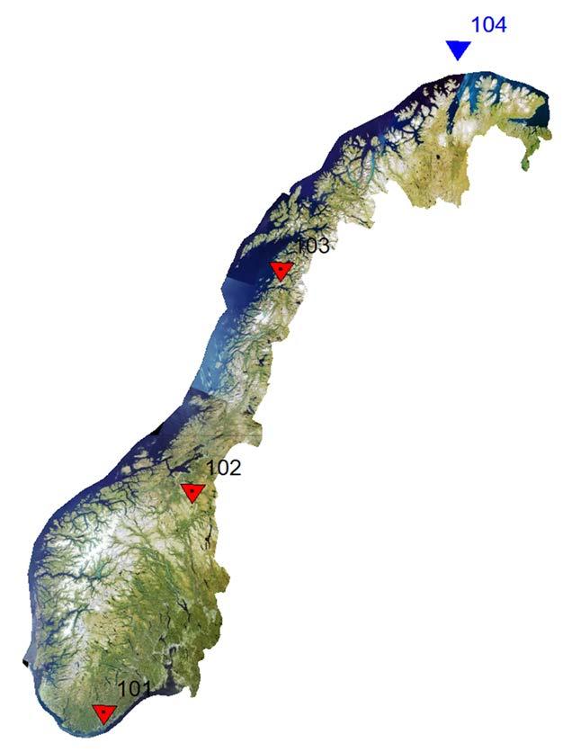 ΔN=55cm ΔE=36cm ΔN=48cm ΔE=48cm Forskjeller i UTM33: WGS84, 1.juli 2018, og EUREF1989, 1.jan.