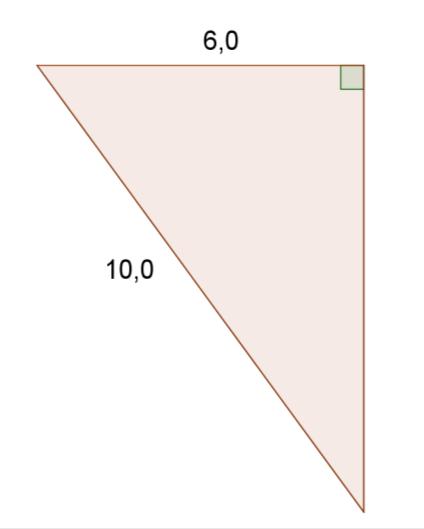 Oppgave 4 I den rettvinklete trekanten er målene oppgitt i meter. a) Regn ut lengden av den ukjente kateten.