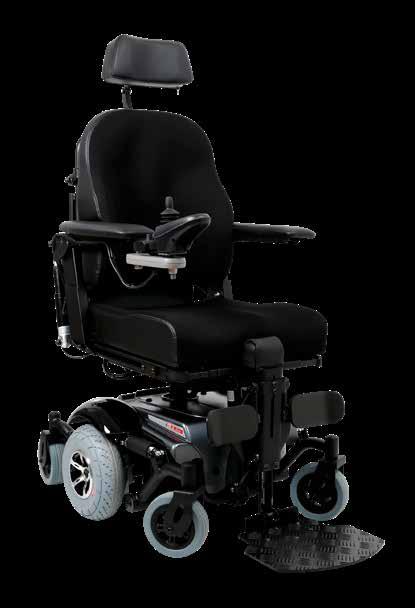 VELA Blues 210 II A A Senterdrift VELA Blues 210 II A er egnet til brukere som sitter store deler av dagen, og derfor har behov for en rullestol med gode seteløsninger og flere elektriske funksjoner.