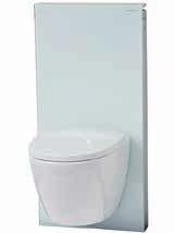 Toalettskål VVS Elegant utenpåliggende sisterne i hvitt glass og børstet aluminium med veggskål i porselen. Med quick releasefunksjonen kan setet enkelt tas av for å lette rengjøringen.