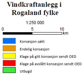 NVEs vurdering av forholdet til andre planer NVE konstaterer at Vardafjellet vindkraftverk planlegges i et ja-område i fylkesdelplanen for vindkraft i Rogaland.