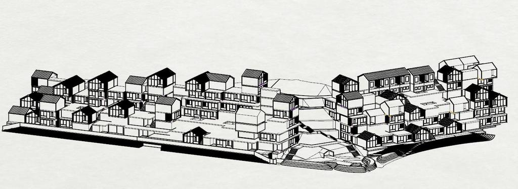 Bygg 1 Bygg 2 Figur 3. Utsnitt av 3D-modell av bygningsmassen, datert 18.5.2016. (NB noe endret i ny modell, men figuren viser prinsippet med bebyggelsen). 4.