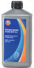 BREMSEVÆSKER GULF RACING BRAKE FLUID DOT 5.1 Polyglykolbasert bremsevæske spesielt utviklet for racingbruk hvor bremsesystemet 640507 181 utsettes for ekstreme belastninger. FMVSS 116: DOT 5.