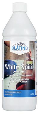 BLÅTIND WITHE SPIRIT White Spirit er et tynning- og løsemiddel for alkyd og oljemalinger. White Spirit brukes til rensing av pensler og annet malerverktøy.