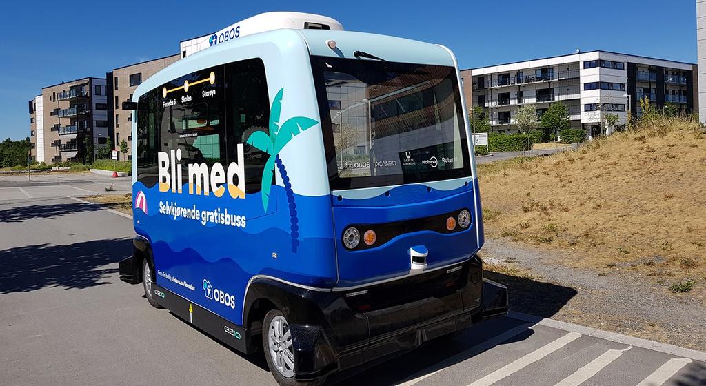 Fornebupiloten - Autonom småbuss/easymile «Badebussen» perioden juni august 2018 Tjenesten fylte et behov Vertskap ombord 10.