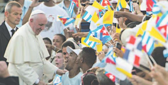 Vorarlberger KirchenBlatt 24. September 2015 Panorama 15 stenogramm Papst Franziskus wurde von Kubas Gläubigen herzlich empfangen.