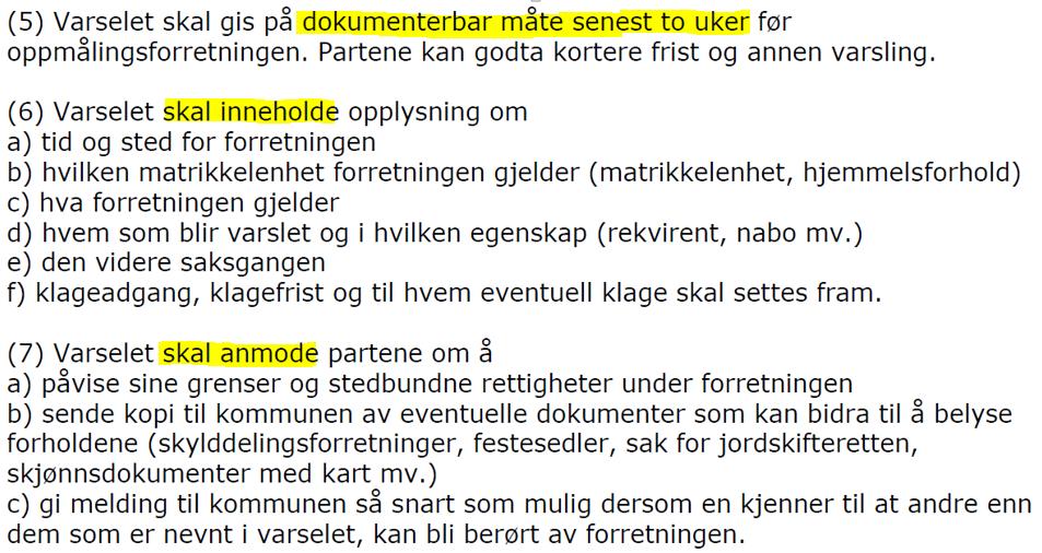 Varsel om oppmålingsforretning mf 37?