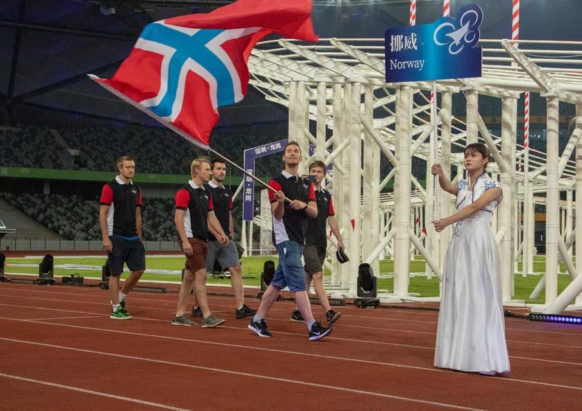 Det norske laget på VM i dronerace i Kina i 2018.
