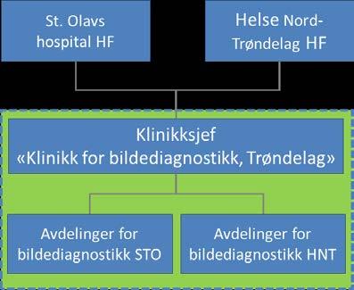 BESKRIVELSE AV ALTERNATIVENE Alternativ 1 En felles klinikksjef for bildediagnostikk på tvers av de to helseforetakene Alternativ 1 innebærer ansettelse av en felles klinikksjef som skal lede den