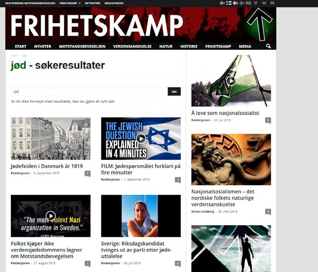 Hvem sprer antisemittisme på nett og i sosiale medier? med løsere undergrunnskulturer. Referansepunktene har ofte vært andre verdenskrig og Hitler-Tyskland.