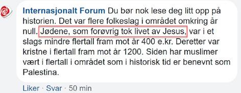 Hvem sprer antisemittisme på nett og i sosiale medier? jødene komme til overflaten, som i denne posten fra Internasjonalt Forum i Oslo Arbeiderparti (skjermdump 17). Skjermdump 17.