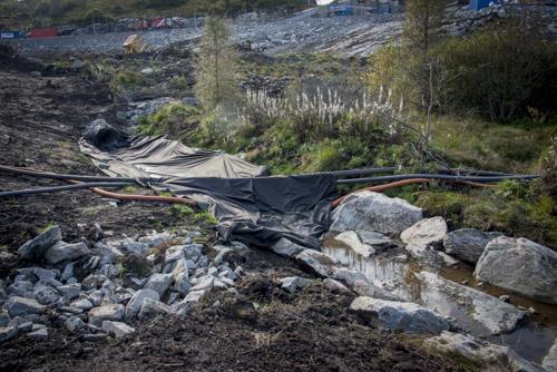 for tunnelavrenning (over til høyre) og dreneringen