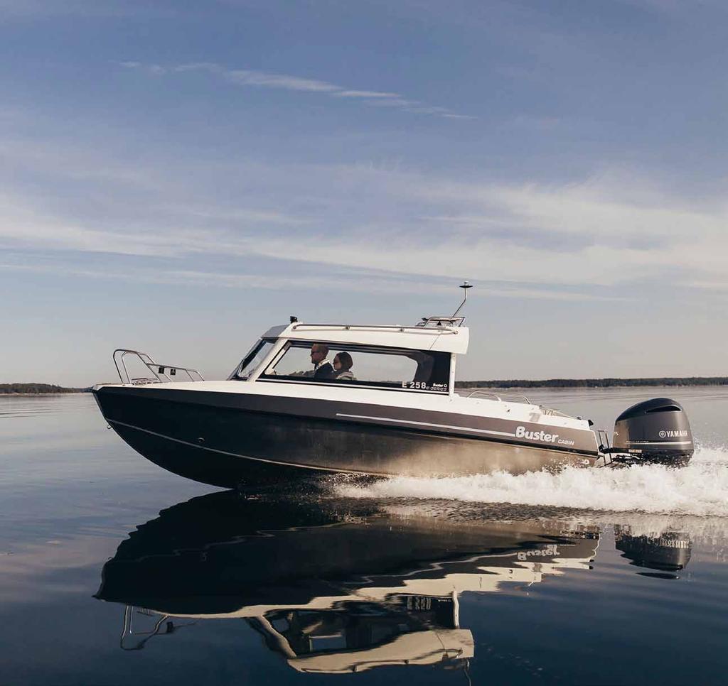 BUSTER cabin kampanje! Buster Cabin + Yamaha F250DETX 699 000 kr Varmeapparat inkludert i prisen. Båtene på bildene kan ha ekstrautstyr.